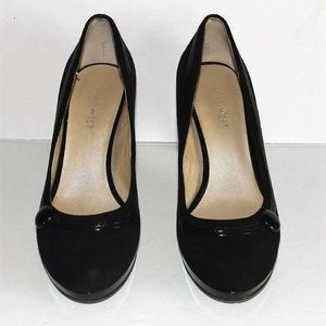 Nine West Round Toe Pumps Black Suede Size 6